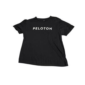 Peloton Crew Neck Black‎ T-Shirt Size Medium Century Unisex 100% Cotton Causal